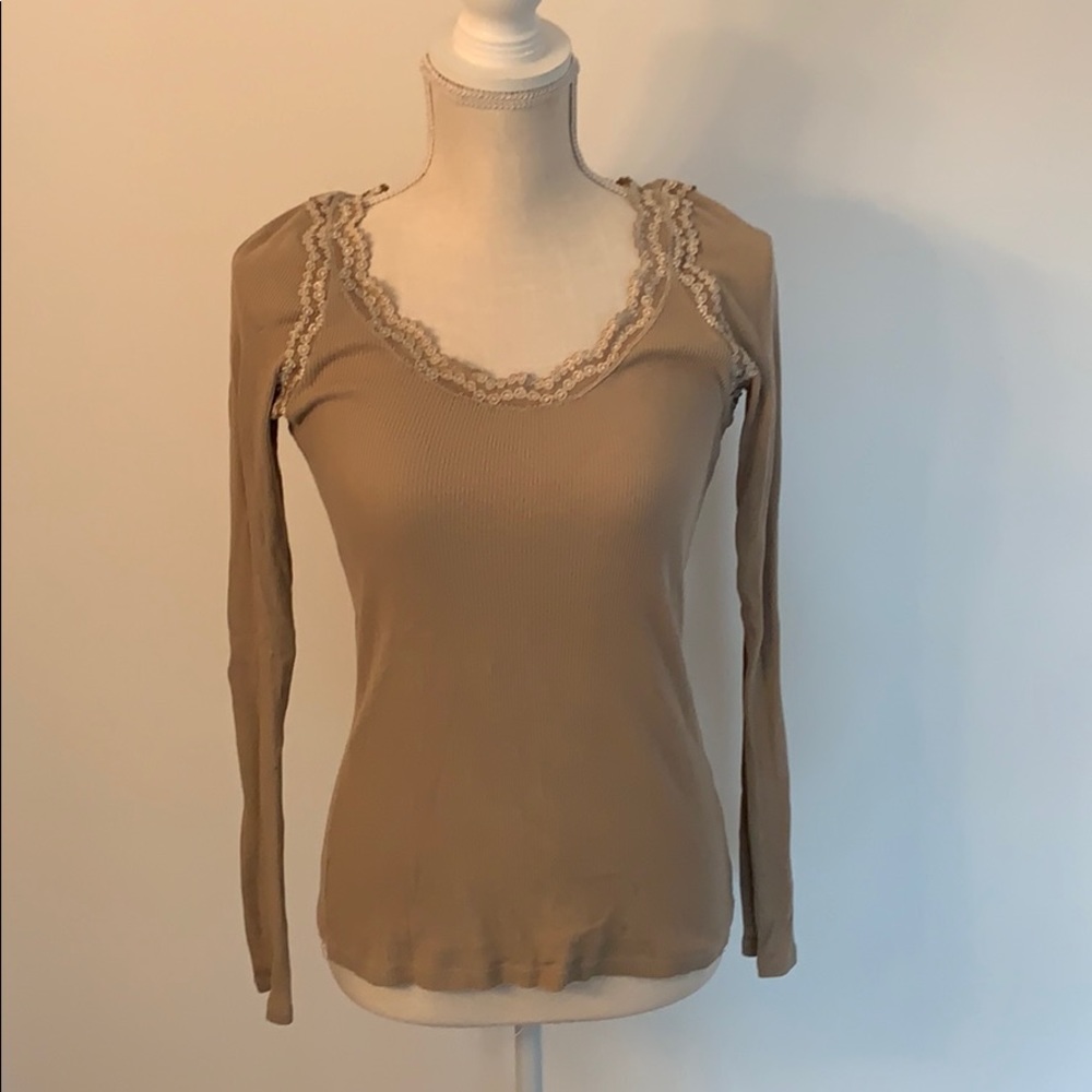 Ribbed Long Sleeve Shirt by The Limited